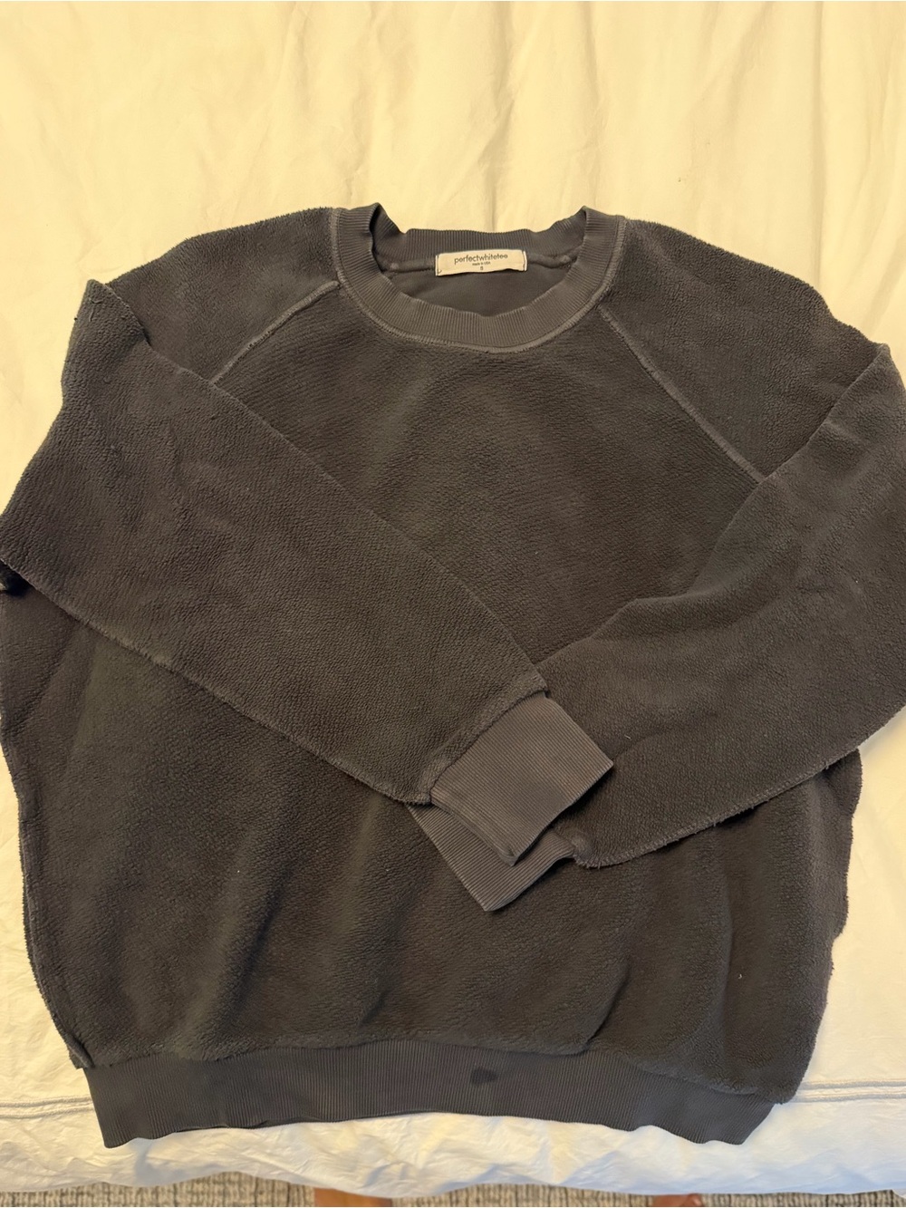 perfectwhitetee Washed Charcoal Crewneck Sweater